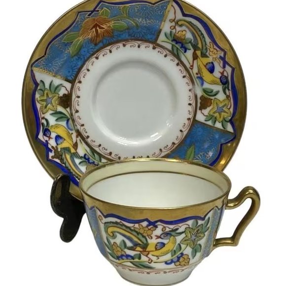 Noritake 1908 Bird & Floral Tea Cup Trio - Picture 9 of 9